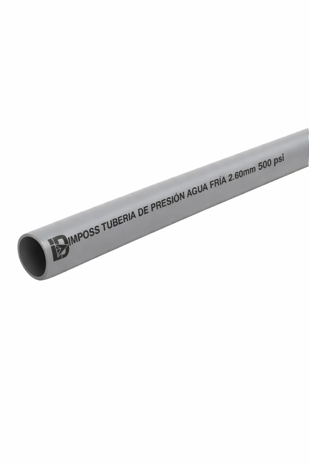 Tubo pvc AF 1/2 2.60-500 PSI gris 6Mts