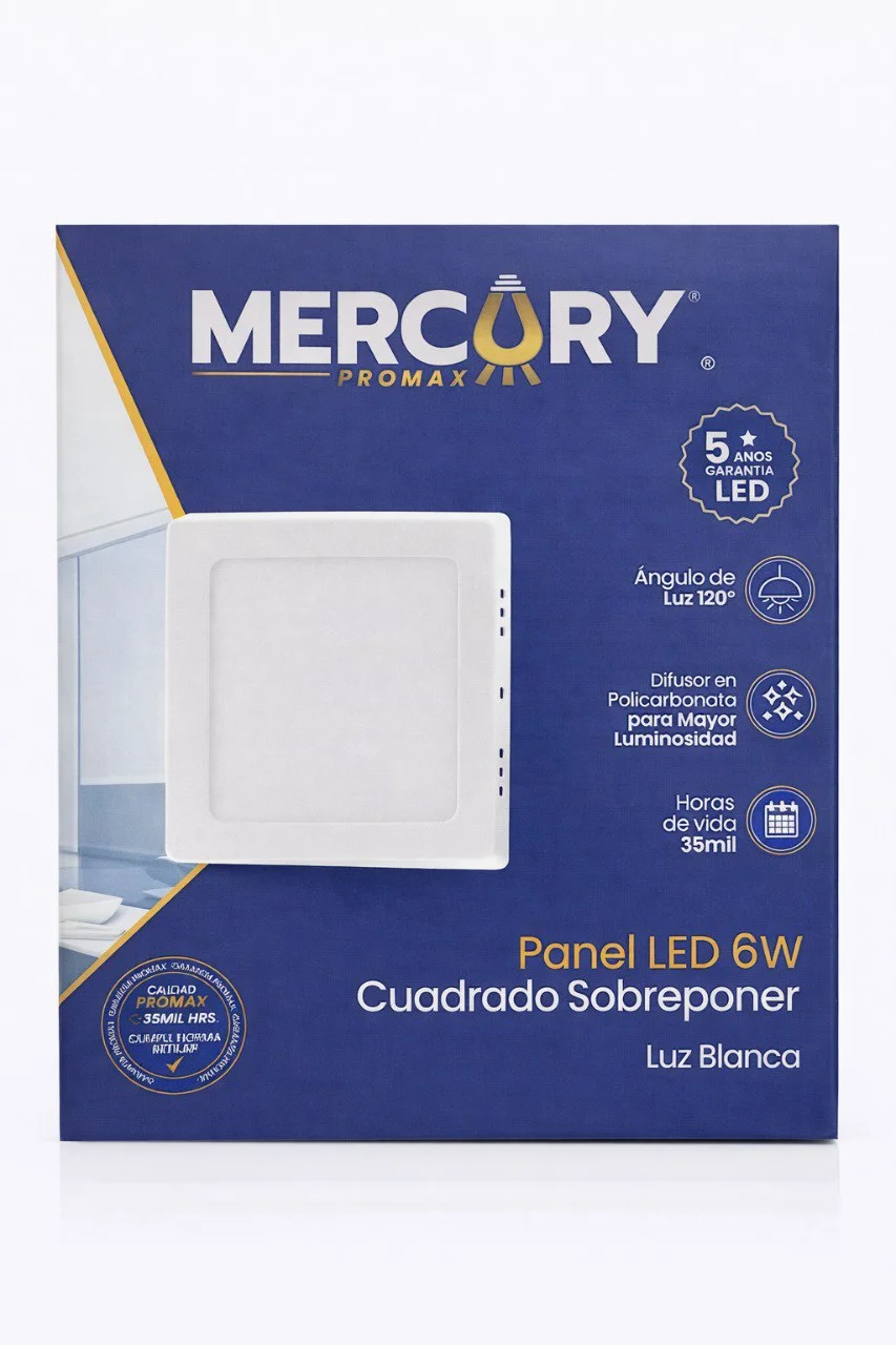 Lampara Cuadrada De Sobreponer 6w