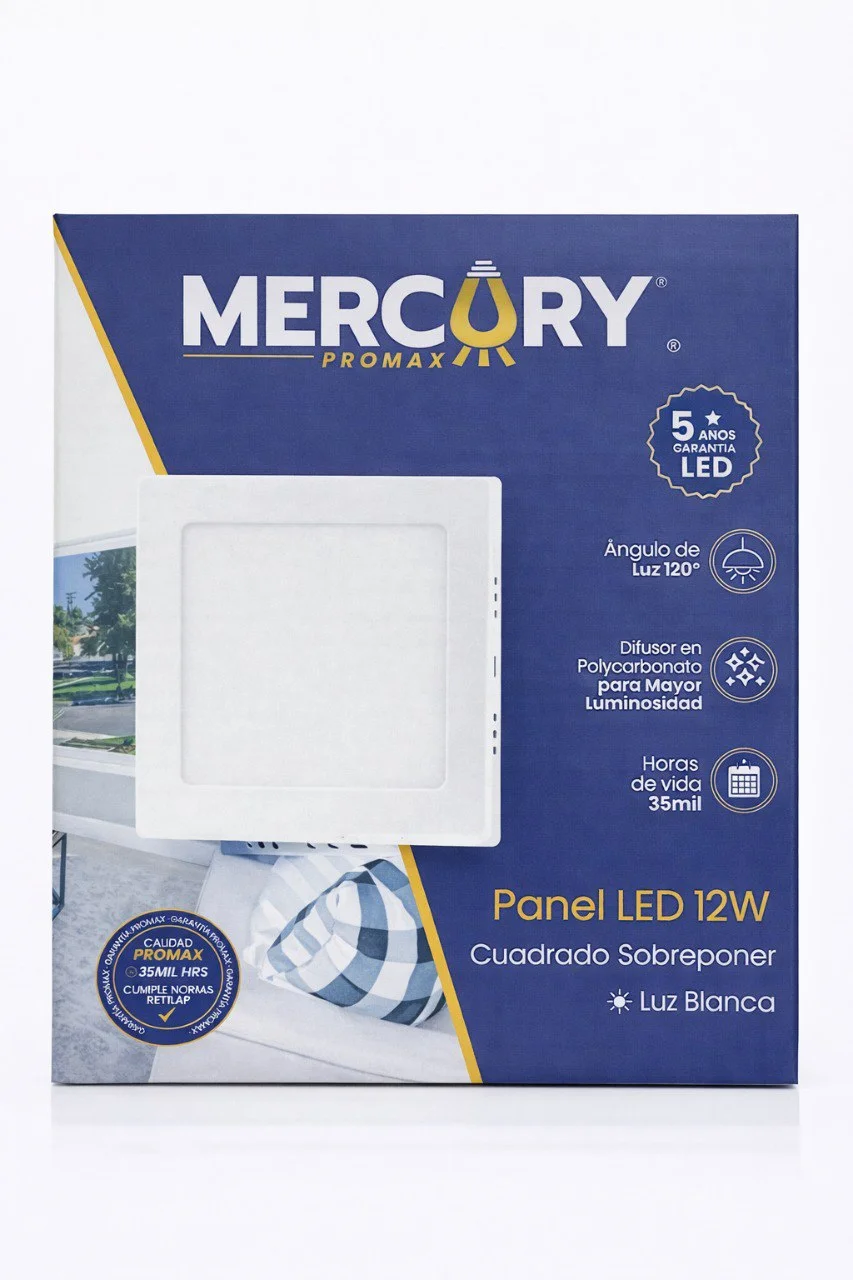 Lampara Cuadrada De Sobreponer 12w