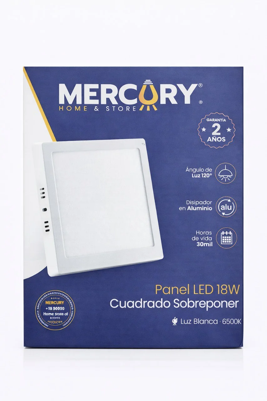 Lampara Cuadrada De Sobreponer 18w