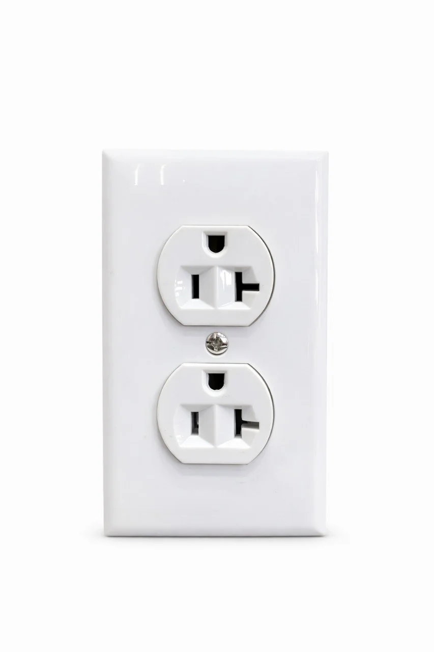 Toma Doble Con Tapa Blanco 20AMP