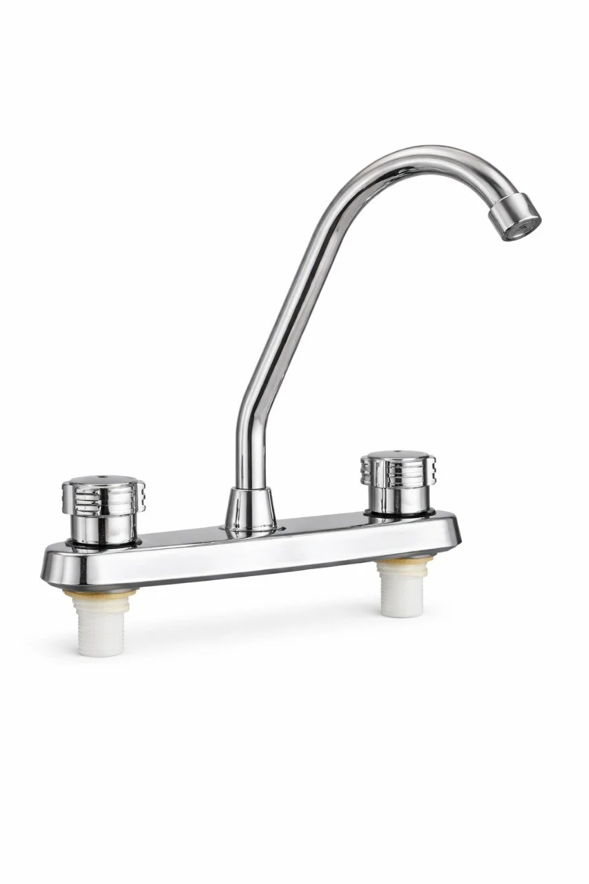 Llave Para Lavaplatos Tipo 8 Palanca Cromada