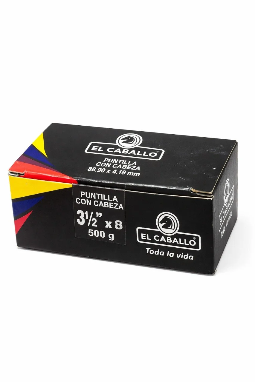 Puntilla Lisa C/Cabeza 3.1/2 Caballo Caja 500 Gramos