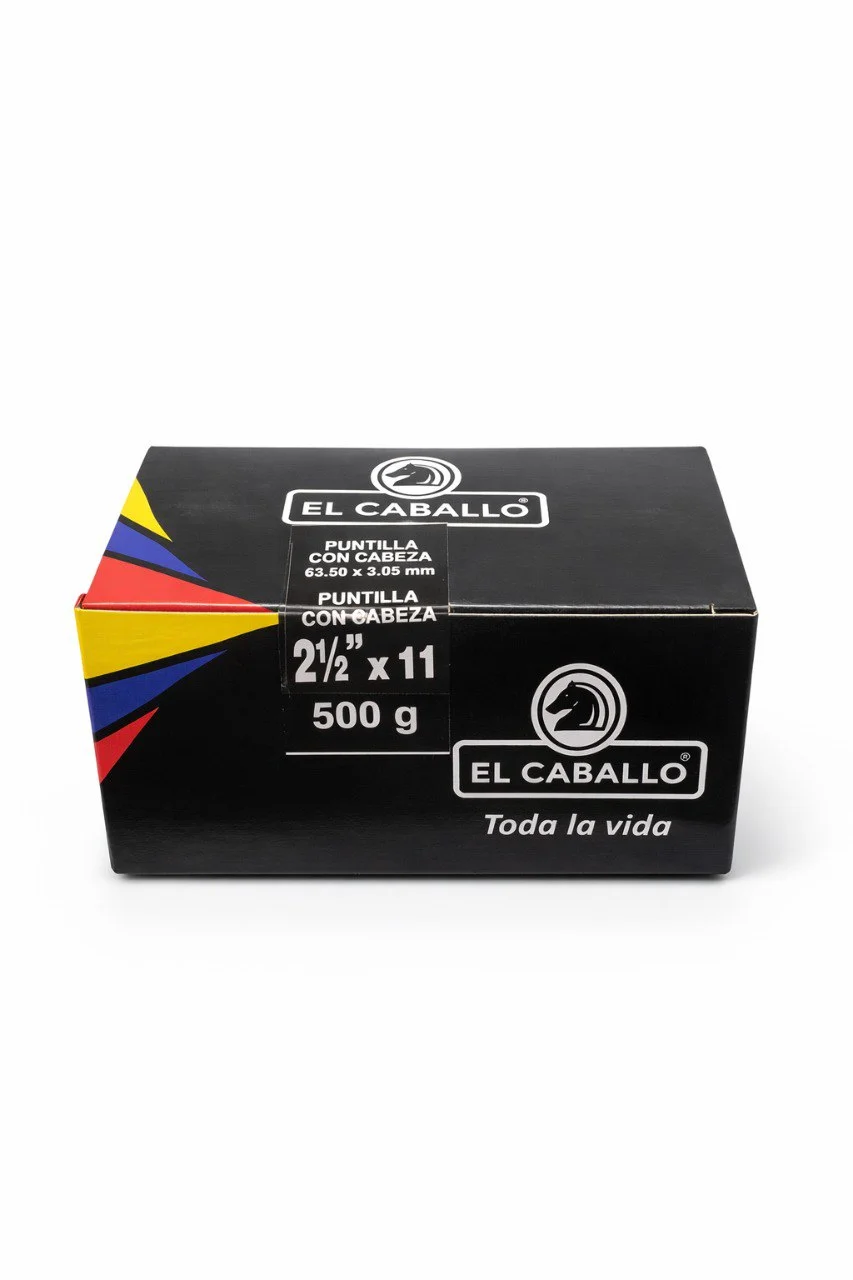 Puntilla Lisa C/Cabeza 2.1/2 Caballo Caja 500 Gramos
