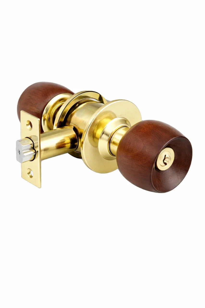 Cerradura P/baño pomo madera