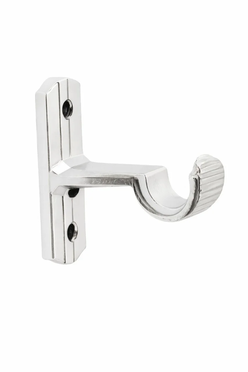 Soporte plateado p/cortina 1/2