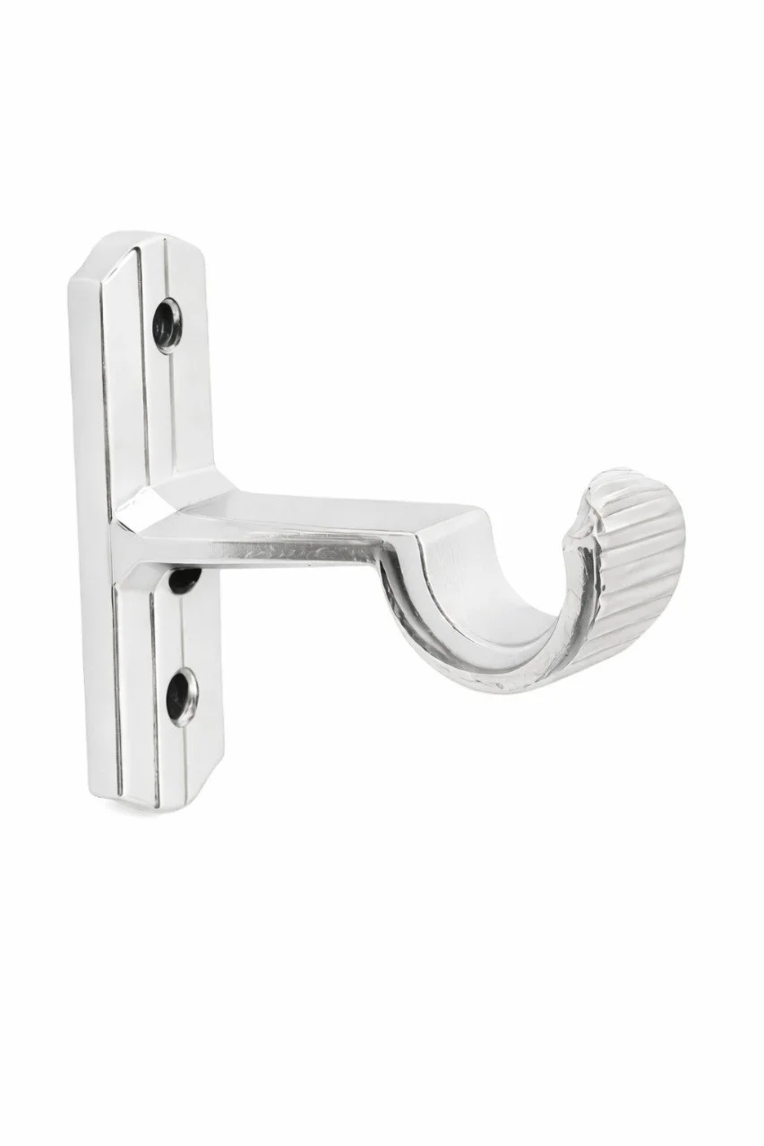 Soporte plateado p/cortina 3/4