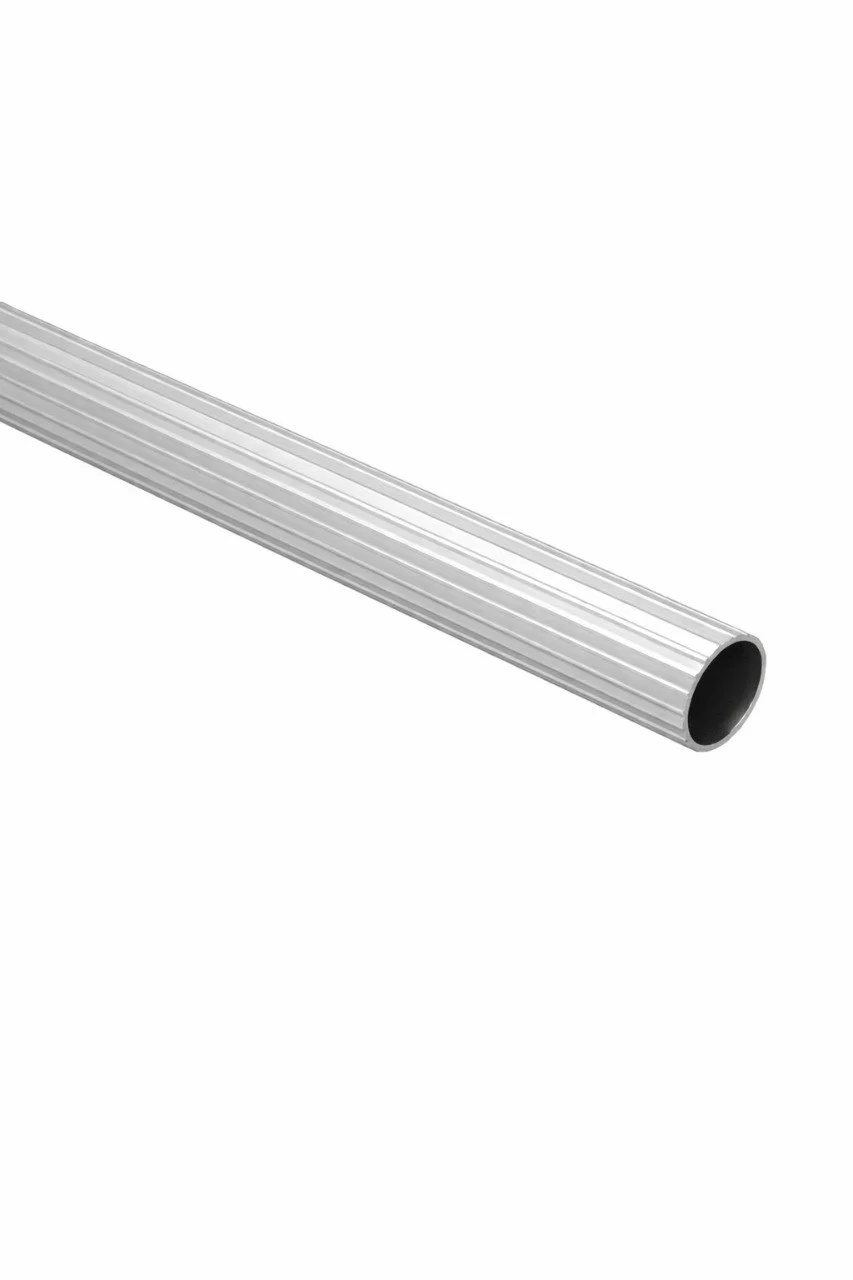 Tubo ranurado plateado 1/2 *6mts